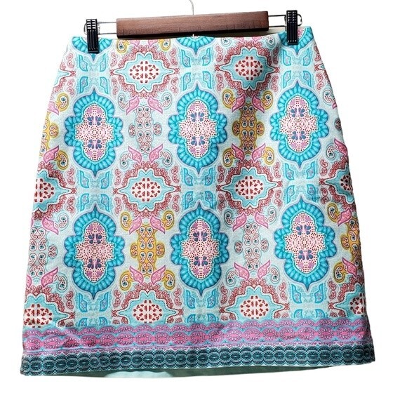 TALBOTS Moroccan Medallion Print A-Line Mini Skirt Size 6 - Picture 1 of 5